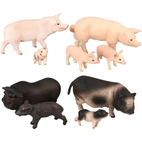 9 Kinds Simulation Pig Animal Figure Collectible Toys Cute Pig Animal Action Figures Kids Small Size Plastic Cement Toys