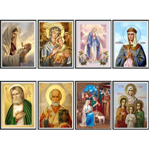 5D rhinestone diamond painting leader religious picture DIY mother and child diamond mosaic saint embroidery home decoration