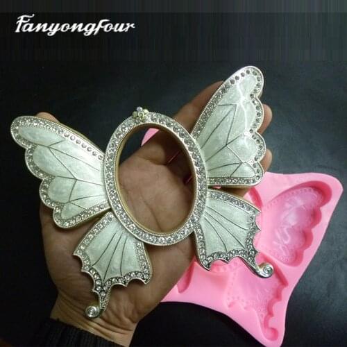 Butterfly Photo Frame Silicone Mold Chocolate Gypsum Candle Soap Candy Mould Kitchen Baking Free Shipping