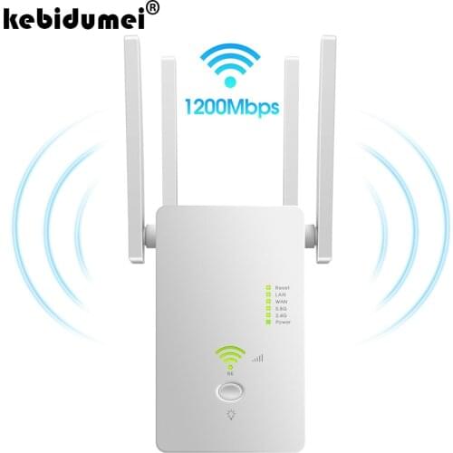 Wireless 1200M Wifi Repeater Dual-Band Signal Extender Repeater/Router/AP 802.11ac Gigabit WiFi Amplifier 4*3dBi Antenna 2.4G/5G