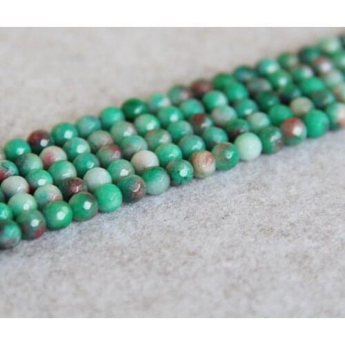 6mm Fashion Natural White&Green Sugilite Loose Beads Round Faceted Stone Accessory Parts 15inch Jewelry Making Design Wholesale