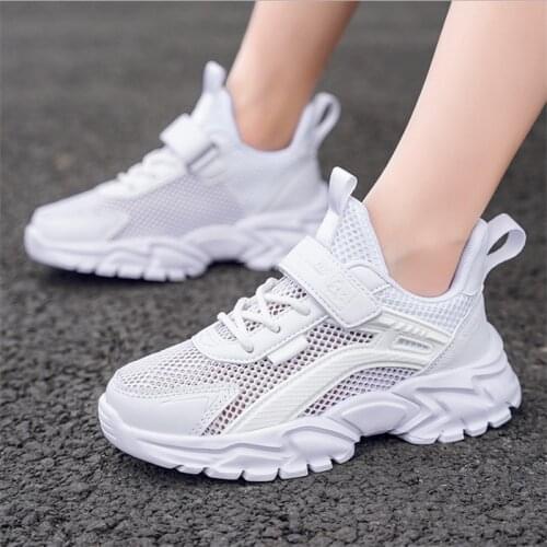 Kids Sport Shoes For Boys Running Sneakers Casual Sneaker Breathable Childrens Fashion Shoes White Mesh Platform Light Shoes