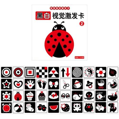 Baby Montessori Toys Black White Flash Cards Infants Sensory Toy High Contrast Visual Stimulation Learning Activity Flashcards