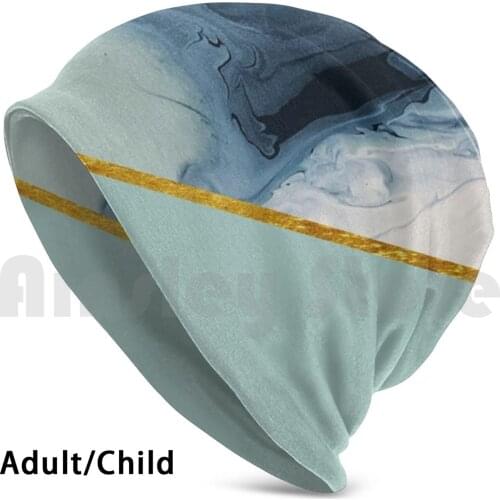 Blue Marble Beanies Knit Hat Hip Hop Blue Marble Blue Marble Gold Blue And Gold Gold Marble Blue And Gold
