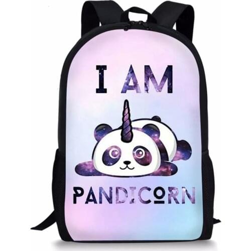 HaoYun Childrens Backpack Panda Unicorn Pattern Students School Bags Cartoon Animal Print Teenagers Book-Bag Mochila Travel Bag