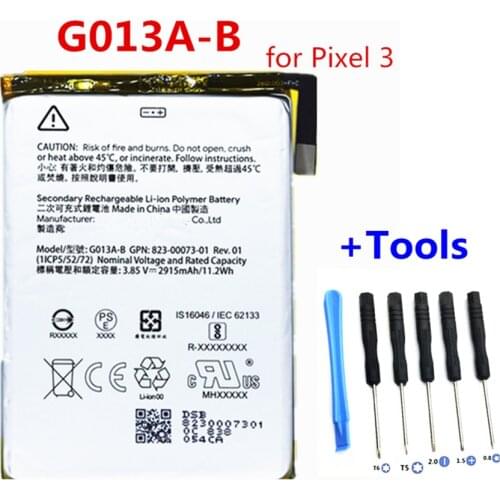 +Tools ! 2915mAh G013A-B Battery For HTC GOOGLE PIXEL 3 G013B G013A Phone High Quality Battery+Tracking Number