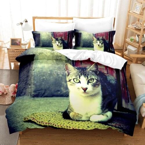 Lovely Pet Cats Bedding Set Animal Scenery 3d Duvet Cover Sets Comforter Bed Linen Twin Queen King Single Size Fashion Luxury