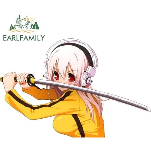 EARLFAMILY 13cm x 8.5cm For Super Sonico Creative Car Stickers Fashion Decal Vinyl Car Wrap Repair Sticker RV VAN Motorcycle