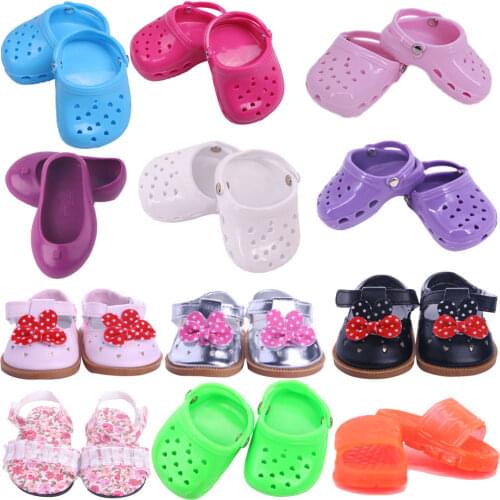 Doll Clothes Shoes Hole Sandal Plastic Shoes Fit 18 Inch American Dolls And 43cm Baby New Born Doll,Our Generation,Gift For Girl