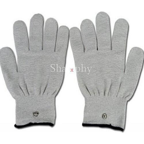 Free Size Silver conductive Fiber Massage Gloves Electrotherapy/Facial Conductive Gloves for TENS/EMS Machine 1 Pair