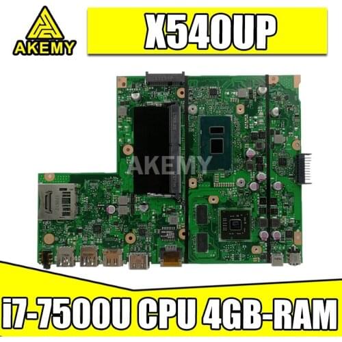 Akemy X540UP laptop Motherboard X540UP X540U A540U R504U F540U Mainboard i7-7500U CPU 4GB-RAM