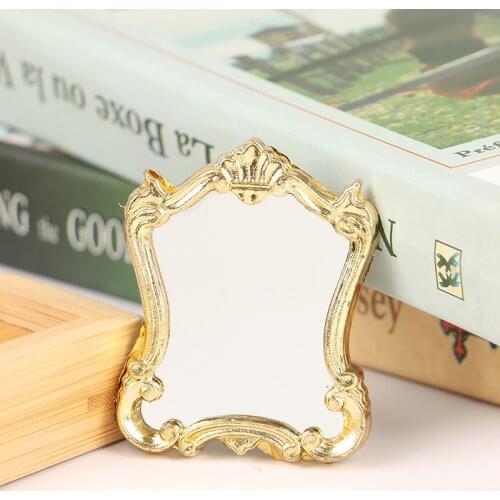 Furniture European Frame Mirror Doll House Miniatures 1:12 Scale Accessories Plastic Mirror ingbaby Dollhouse Miniature