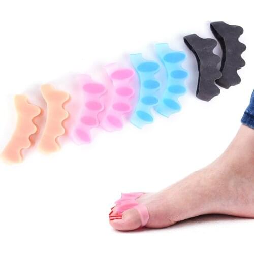Soft 1pair Gel Silicone Toe Separator Overlapping Rehabilitation Treatment Hallux Valgus Braces Orthotic Device Feet Care HS11