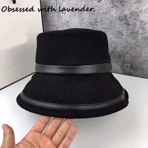 Obsessed with lavender.Autumn womens fisherman hat Joker pot Hat Japan Korean black