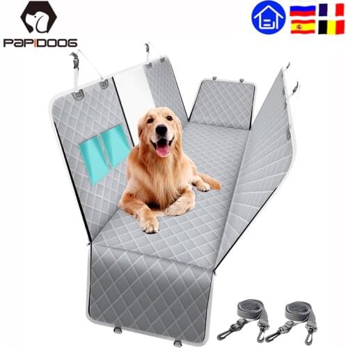 Dog Carrier Car Back Seat Cover 100% Waterproof Pet Cat Travel Mat Mesh Folding Hammock Cushion Protector With Zipper Pocket