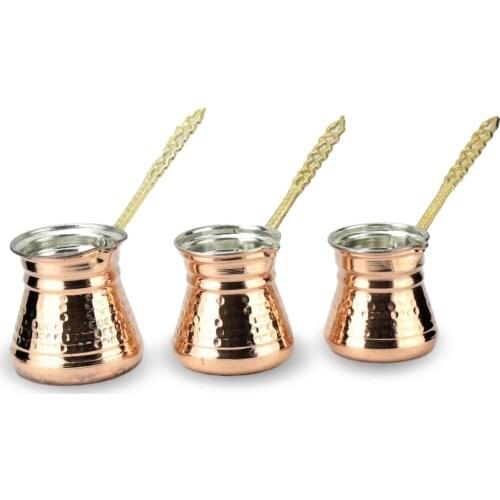 Podgy Triple Copper Coffee Pot Set 3-4-5 Cups (1048)