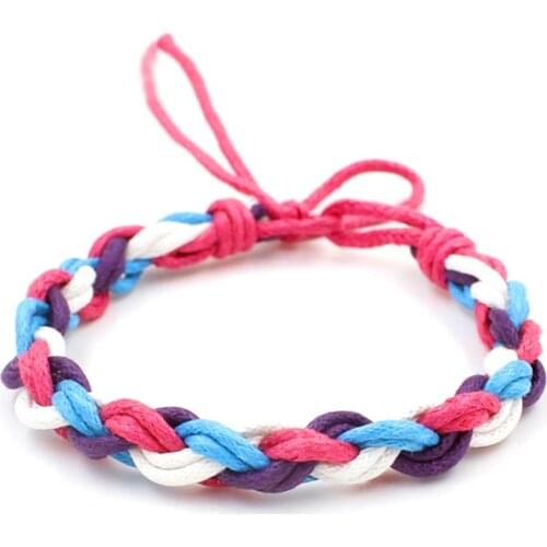 Simple CHHB001 Hemp Friendship Bracelets Adjustable Braided Multilayer Bracelet Men Pulseira Masculina 10 Colors