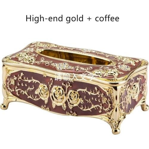 European-style luxury tissue box universal paper holder office desk pumping paper family KTV hotel car storage tissue
