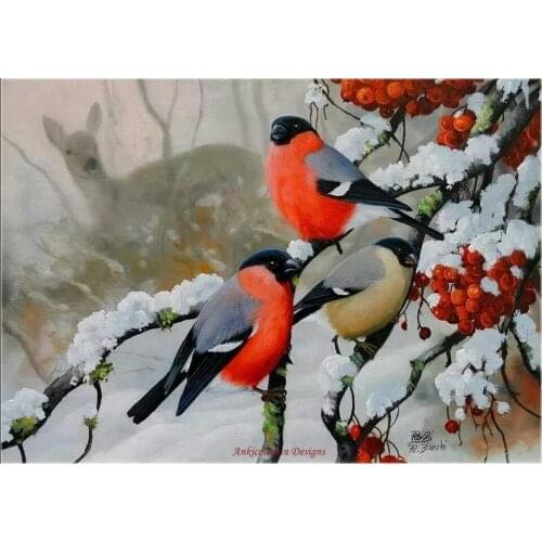 Needlework for embroidery DIY DMC High Quality - Counted Cross Stitch Kits 14 ct Oil painting - Winter Red