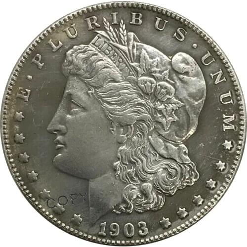 S 1903 United States Morgan 1 One Dollar Cupronickel Plated Silver Collectibles Copy Coin