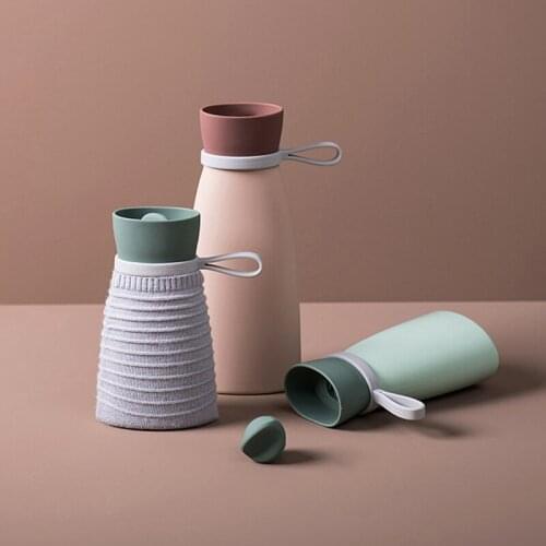 Nordic Silicone Hand Warmer Hot Water Bottles with Nylon Bag Microwave Heating Portable Hand Feet Hot Water Bags For Girls