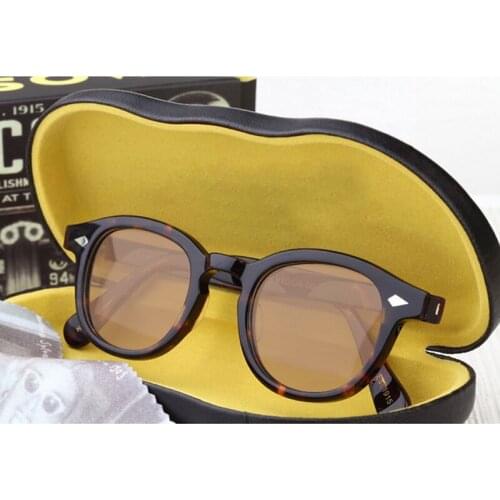 Johnny Depp Polarized Sunglasses Man Woman Fashion Band Eyeglasses High Quality Vintage Acetate Glasses Frame With Box 012