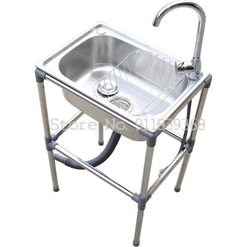 Kitchen Thickened Stainless Steel Sink Single Basin With Stand Sink Sink Sink Sink Large Single Basin With Shelf