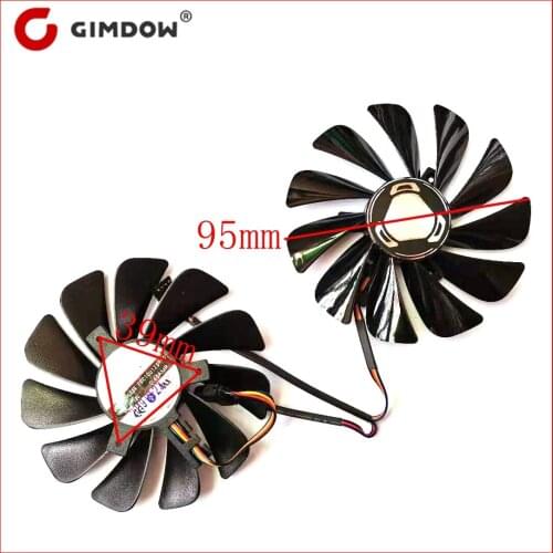 FDC10U12S9-C 2pcs/lot 95mm 4pin for XFX RX5700 XT 8GB graphics card fan