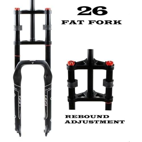 Snow Bike Fork HIMALO Double Shoulder Fat Rebound Adjustment Fat Bicycle 26" 4.0" Air Fork MTB Bike 26inch 135mm Magnesium Alloy
