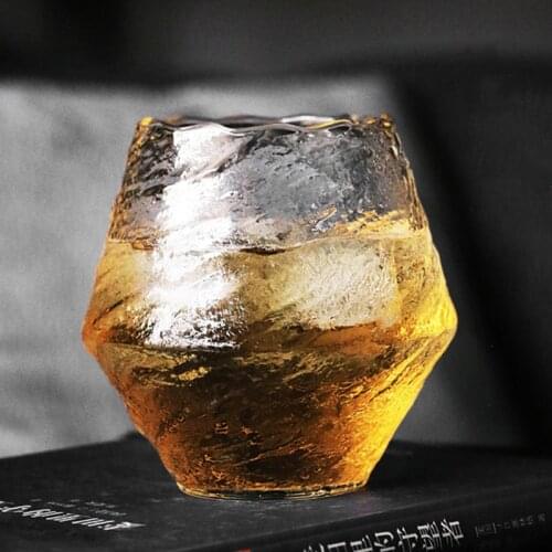 Japanese Handmade Hammered Whiskey Glass Heat-resistant Juice Cup Liquor Whisky Crystal Wine Glass DRSA889