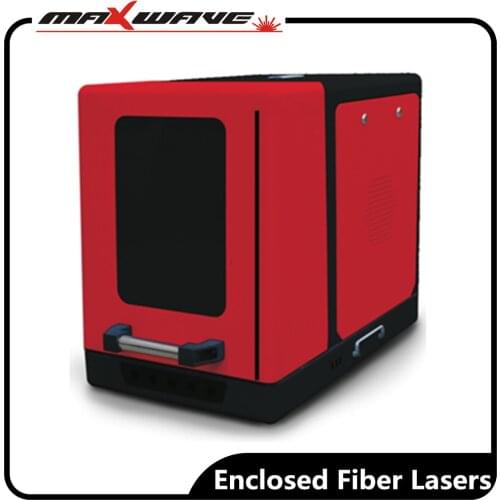 Enclosed System Fiber Laser Marking Machine With Rotary And Up-Down Lifting Device For Metal Silver Gold Jewelry Ring