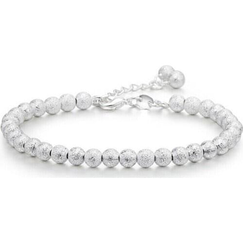 925 Pure Silver Bracelet for Women 5MM Beads Bracelets Ball Chain Bracelet Fashion Jewelry Accessories Pulseira Christmas Gifts