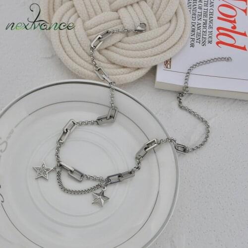 Nextvance Attract attention Necklace Stainless Steel Big Silver Necklace Women Star Necklaces For Women Anniversary Jewelry Gift
