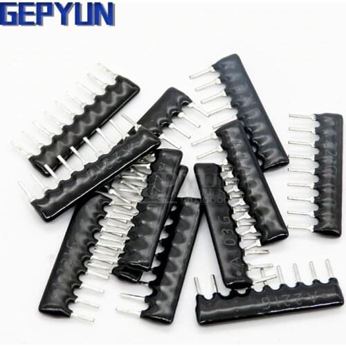 10pcs DIP exclusion Network Resistor array 9PIN 100 220 330 470 510 680 1K 1.2K 1.5K 2K 2.2K 3.3K 4.7K 10K 100K ohm Gepyun