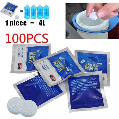 100pcs(1Pc=4L) Auto Solid Cleaner Compact Effervescent Tablets Car Windshield Wiper Glass Washer Window Repair Car Accessories
