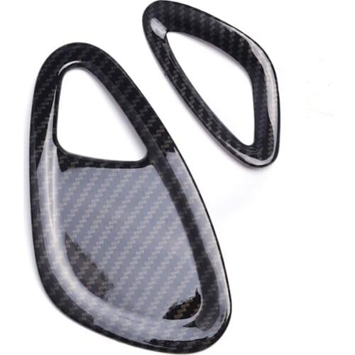 2pcs Carbon Fiber Printed Car Dashboard Vent Cover Air Outlet Moulding Trim for Smart fortwo forfour 2015 2016 2017