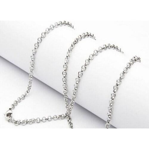 2pcs Lot on sale stainless steel 2.5mm 20 inch Fashion Square Box Chain necklace for women Mens Boys Jewelry Gifts