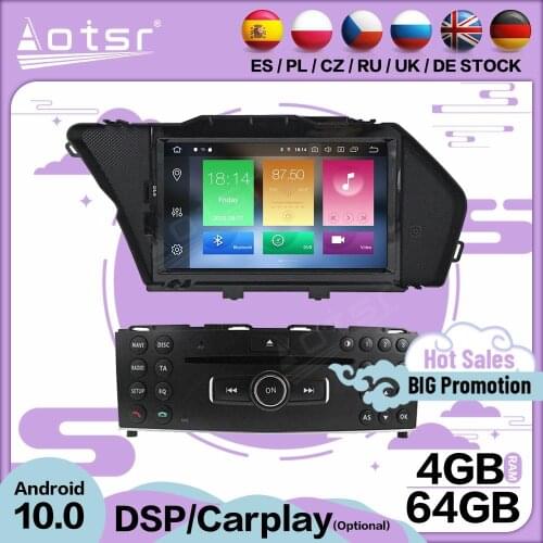 64GB Carplay Multimedia Stereo Android 10 Player For Mercedes Benz GLK X204 GLK300 GLK350 GPS BT Audio Radio Receiver Head Unit