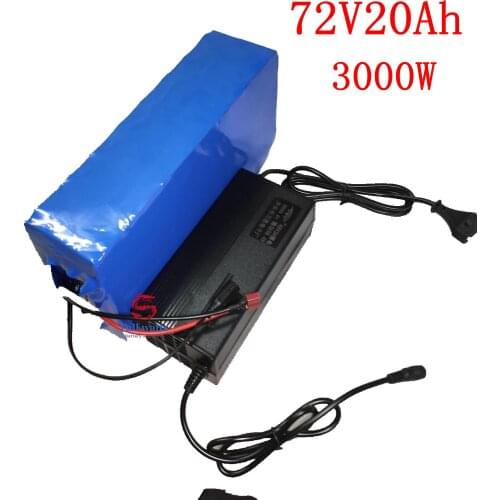 72V 2000W 3000W Battery 72V 10Ah 12Ah 13Ah 15Ah 16Ah 18Ah 20Ah Electric Bicycle Lithium Battery with BMS + 84V Charger Duty Free