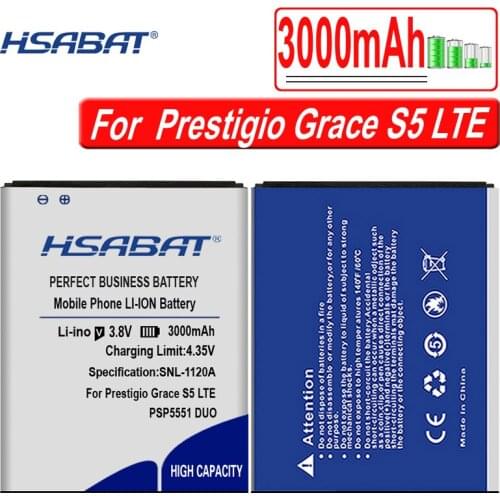 HSABAT 3000mAh Battery for Prestigio Grace S5 LTE PSP5551DUO PSP5551 PSP 5551 DUO