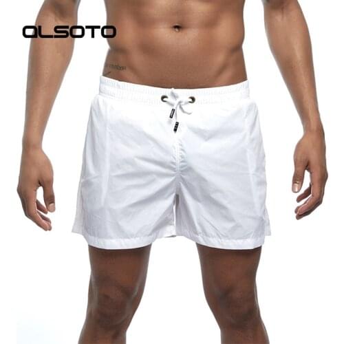 ALSOTO Summer Beach Shorts New Man Quick Drying Mans Sports Breathable Solid Color High Quality Running Surfing Beach Pants