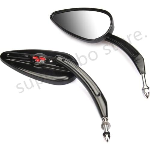Aluminum skull Mirrors For harley street glide mirrors road king side view mirrors softail fatboy mirrors Ultra Classic EFI