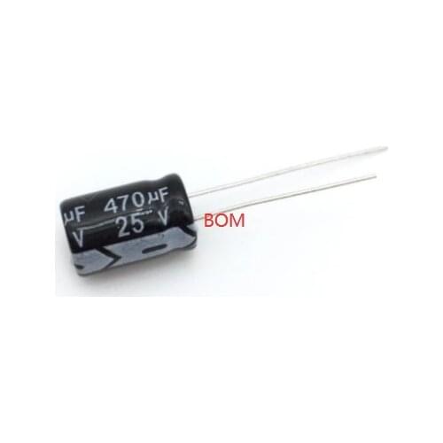 50pcs Aluminum electrolytic capacitor 470uF 25V 8*12 Electrolytic capacitor 470 uf