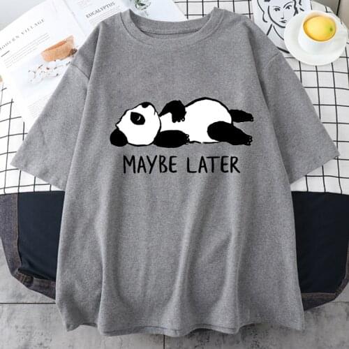 Oversize Basic Casual T-shirt Maybe Later Print Fashion Tops Summer Woman T-shirt Korean Tops Elegant T-Shirt Womens Tops