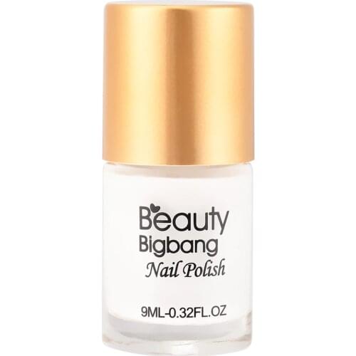 BeautyBigBang 9ml White Nail Stamping Polishes Printing Varnish Lacquer For Nail Art Stamping Plate Lasting Nail Polish Gel Nail