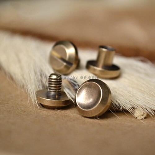 Free Shipping Concave Wallet Bag Chicago Brass Belt Screw Rivet Diy Handmade Fastener Garment Hardware Leather Craft Part