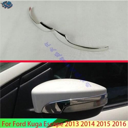For Ford Kuga Escape 2013 2014 2015 2016 ABS Chrome Side Mirror Rear View Wing Chrome Cover Trim Molding Bezel Car Styling