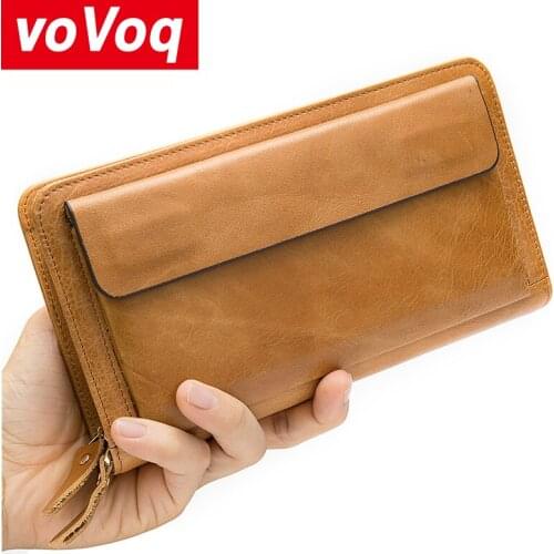 Brand Mens Bag Business Hand Clutch Waterproof Wallet Youth Fashion Handbag Casual MENS Wallets Long Zipper Bag Leather Wallet
