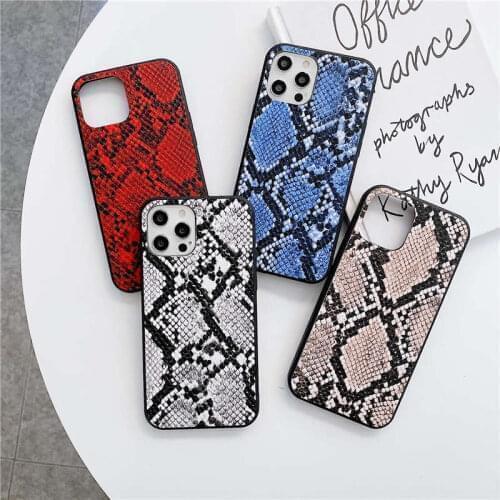Phone Case For Samsung Galaxy S8 S9 S10 Plus S10e Note 9 10 20 Ultra J4 J6 A6 A8 Plus 2018 Snake Skin PU Leather Cover S20 ultra