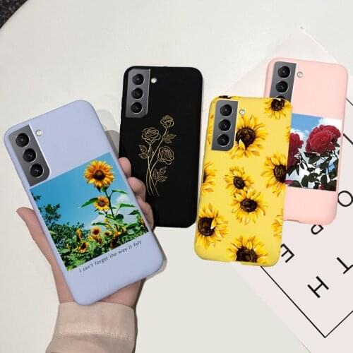 For Samsung s21 Case Flower Phone Sets Couple Cute Silicone Bumper For Samsung Galaxy S21 4G S 21 5G Back Cover Samsung S 21